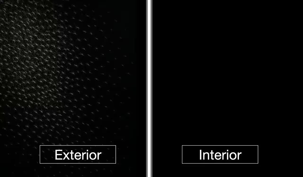 Close-up of high-density mesh keeping insects out of a home