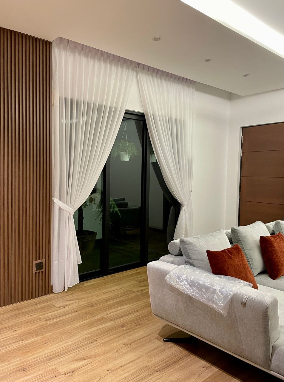 Curtains styled in a real Singapore home interior